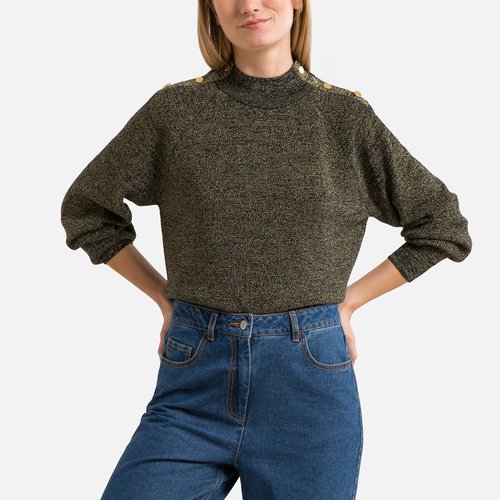 Sparkly funnel neck jumper sweater black Vero Moda La Redoute