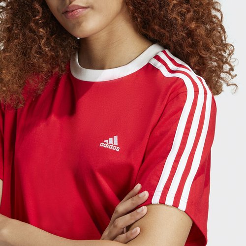 T shirt essentials 3 stripes rouge Adidas Sportswear La Redoute