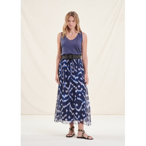 Jupe longue fluide taille elastique