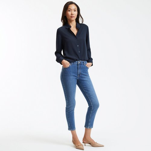 Chemisier Lucky Brand XS - Bleu à Pois - Manches Longues à Nouer - NEUF Avec étiquettes