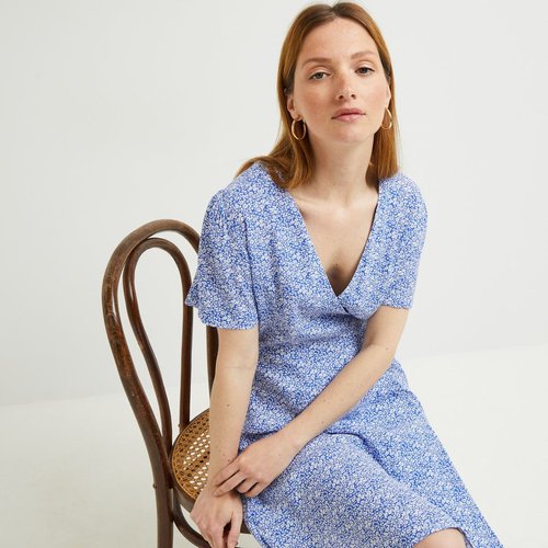 Robe longue cache coeur imprimee ecovero saphir Monoprix La Redoute