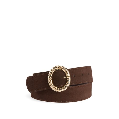 Ceinture en cuir boucle torsadee chocolat La Redoute Collections La Redoute