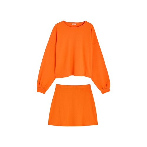 Jupe courte - Coton & fibres mélangées, écru - Mode