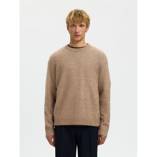 Pull En Maille SELECTED HOMME - Manches Longues, Pur Coton, Coupe Droite - Basique Confortable Pour Tous Les Jours