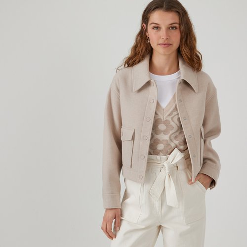 Beige fall jacket store