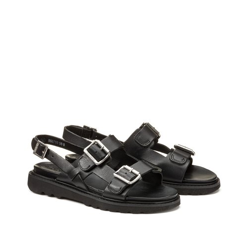 Neosummer leather buckle sandals black Kickers La Redoute