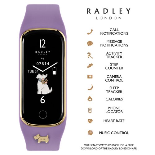Series 8 amethyst silicone strap smart watch purple Radley London La Redoute