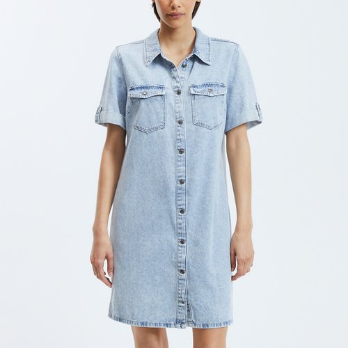 Denim mini shirt dress outlet