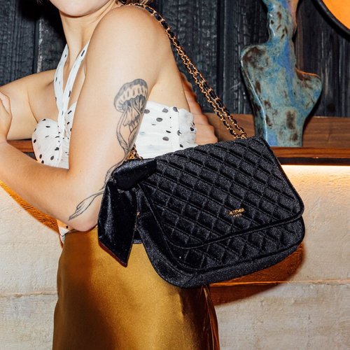Sac porte epaule m omura noir dore Lollipops La Redoute