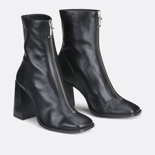 Vandana zipped ankle boots in leather black Jonak La Redoute