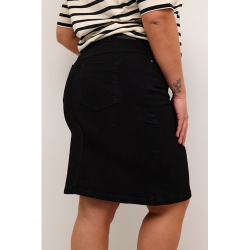 Jupe en jean kcjolie noir washed black denim Kaffe Curve La Redoute