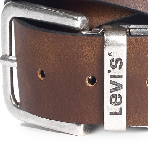 Levi's brown leather belt mens cheap