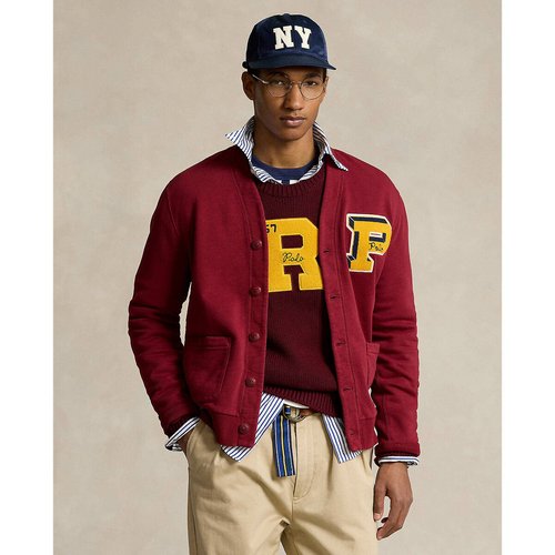 Varsity buttoned cardigan in cotton mix burgundy Polo Ralph Lauren La Redoute