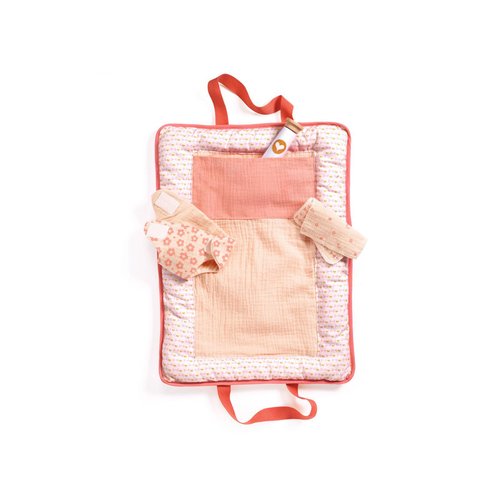 Sac a langer pour poupon rose Djeco La Redoute