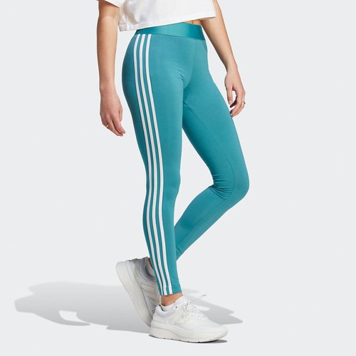 Essentials 3 stripes cotton leggings turquoise blue Adidas Sportswear La Redoute