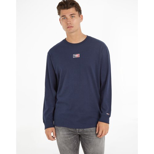 T shirt relaxed fit col rond manches longues Tommy Jeans bleu marine La Redoute