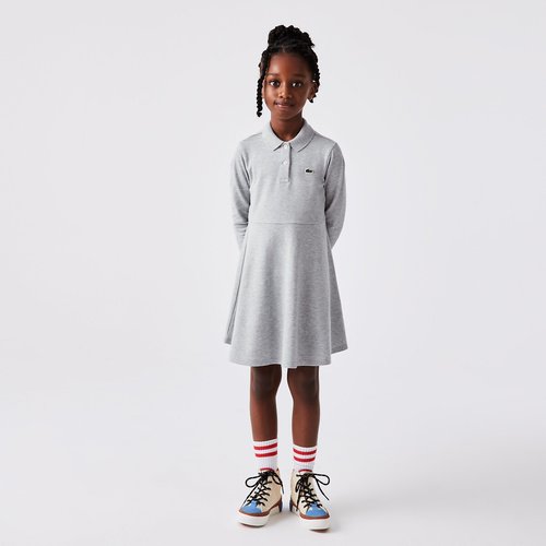 Robe manches longues col polo Lacoste gris La Redoute