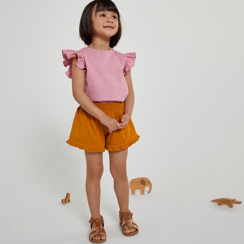 Cotton ruffle shorts hot sale