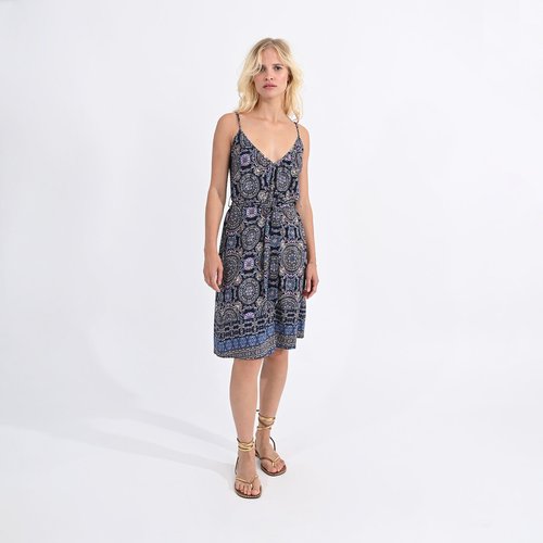 Printed cami mini dress blue Molly Bracken La Redoute