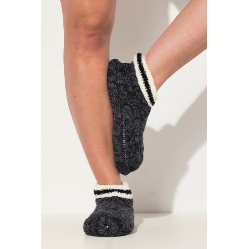 Chaussettes d interieur doublees polaire chine gris fonce Ulla Popken La Redoute