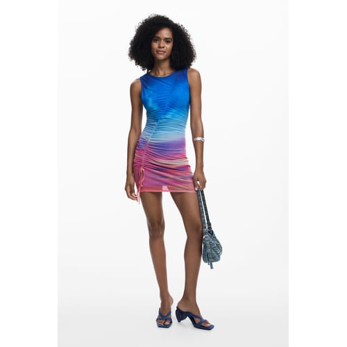 Robe D'été Desigual Sans Manches - Taille M, Multicolore, Cintrée, Genou, Occasion Très Bon état