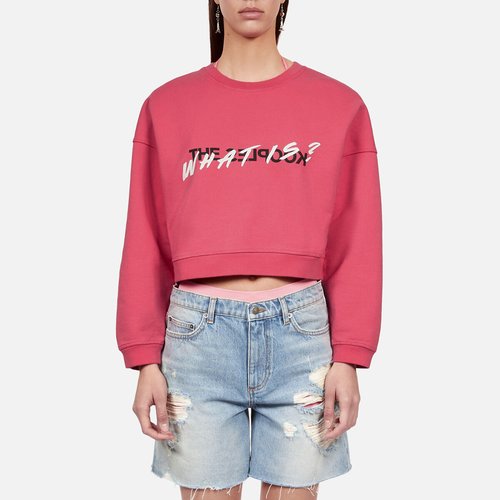 Felpa con maniche lunghe girocollo fucsia The Kooples La Redoute