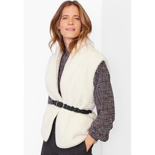 Veste sans manches en maille bouclette blanc casse Damart La Redoute