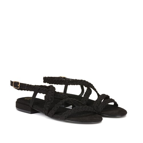 Sandales talon plat La Redoute Collections noir La Redoute