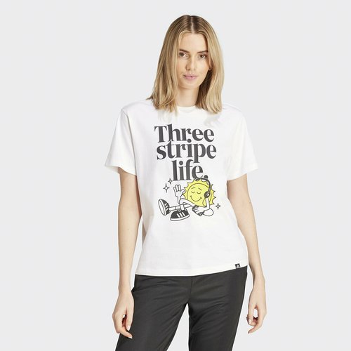 Cotton positivity graphic t shirt white Adidas Sportswear La Redoute