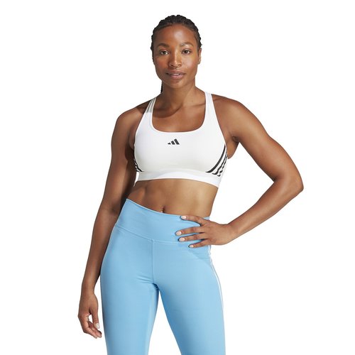 Brassiere de sport maintien moyen blanc noir Adidas Performance La Redoute