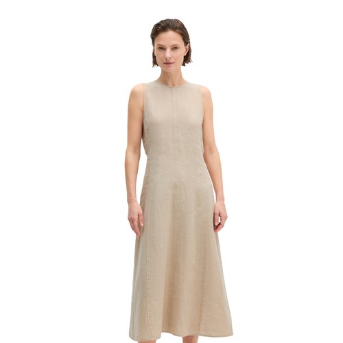 Robe Ikone Paris Modèle Emilia - Beige Lin - Taille 44 - Manches Courtes - Midi