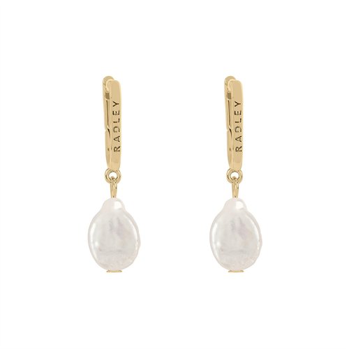 Princess Street Fresh Water Pearl 18ct Gold Plated Hoop Earrings