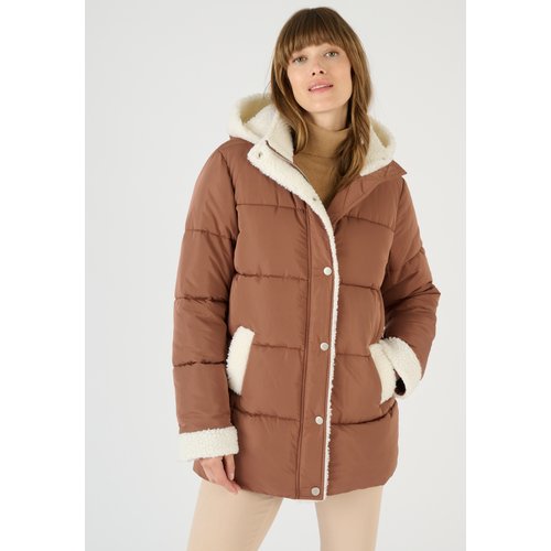 Doudoune details moutonnes thermolactyl marron cacao Damart La Redoute