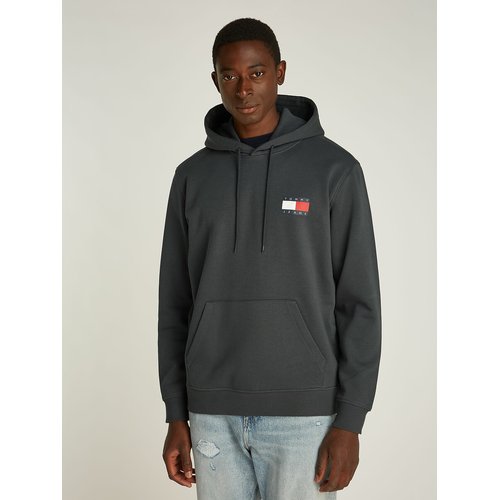Flag regular hoodie in cotton mix dark grey Tommy Jeans La Redoute