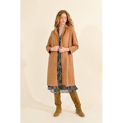 Long manteau en suedine camel Molly Bracken La Redoute