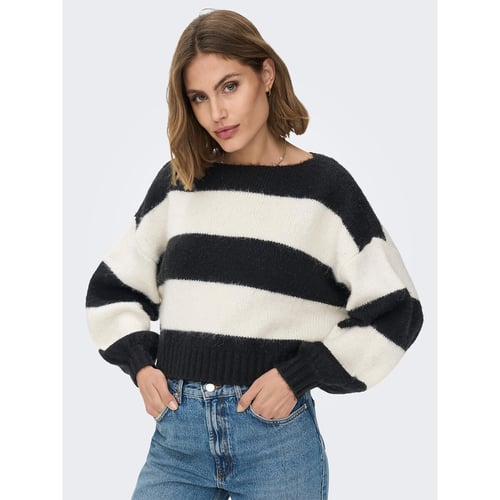 Pull Court Femme Junior Absolutely - Rayé Bleu Et Noir, Taille XS, En Acrylique - Occasion TB État