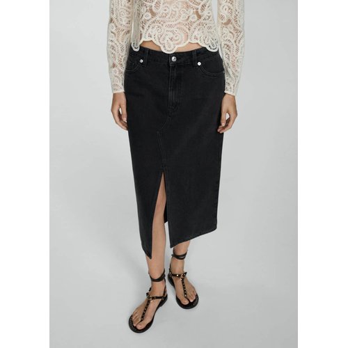 Jupe midi en jean black denim Mango La Redoute