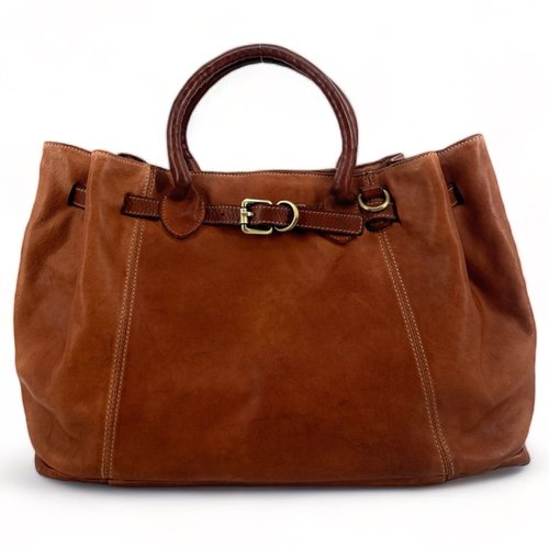 Grand sac cabas en cuir souple tannage vegetale italien demeter Oh My Bag La Redoute
