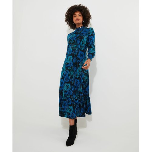 Gebloemde lange jurk opstaande kraag blauw Joe Browns La Redoute