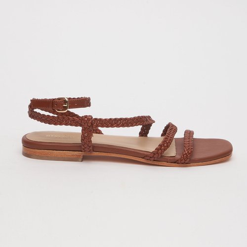 Sandales en cuir tresse catherina Petite Mendigote camel La Redoute