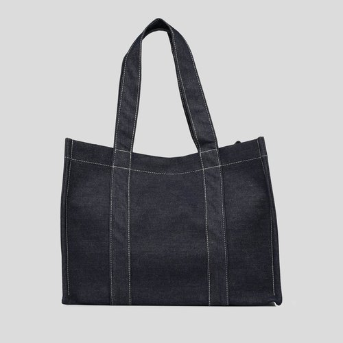 Cabas bandouliere denim coton issus de l agriculture biologique marine Monoprix La Redoute