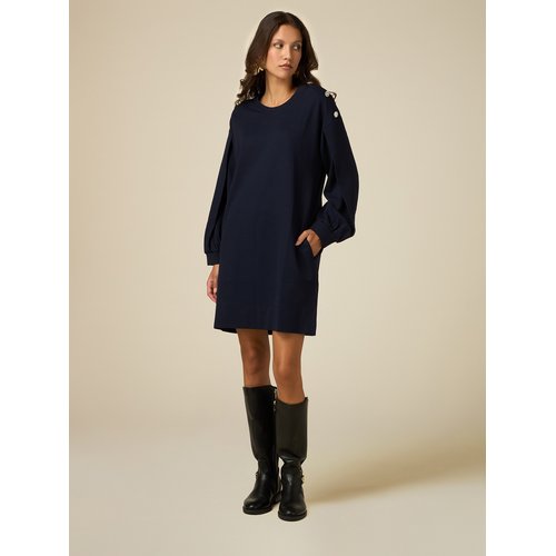 Robe en molleton realisee en jersey maille milano bleu Oltre La Redoute