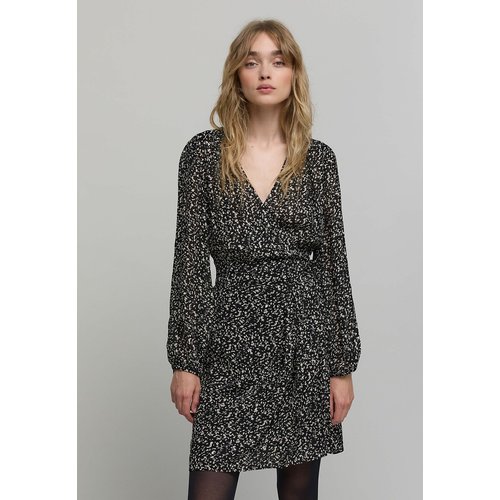 Robe portefeuille imprime tachiste rock