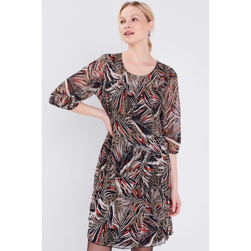 Robe evasee avec plis vert fonce Breal La Redoute