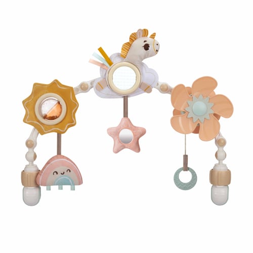 WYFCR Arche De Voyage Pour Poussette – Jouet D'Éveil Avec 3 Pendentifs Animaux, Hochet Et Anneau De Dentition, Clips Ajustables Pour Poussette, Siège Auto, Berceau (Style Grenouille/Chenille)