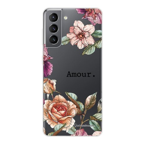 Coque Samsung Galaxy S21 Plus - Design Marbre Et Fleur - Hydrogel TPU - Marque Taperso