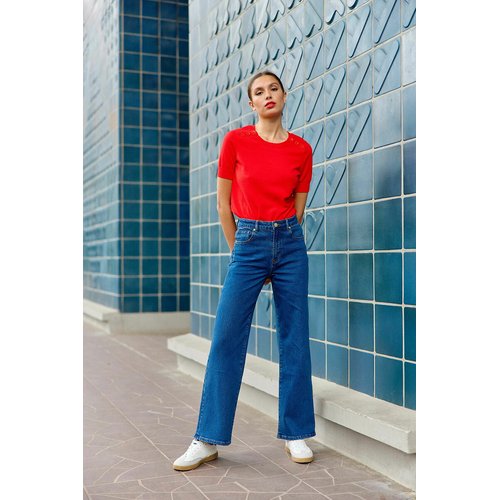 Jeans mom fit petite top