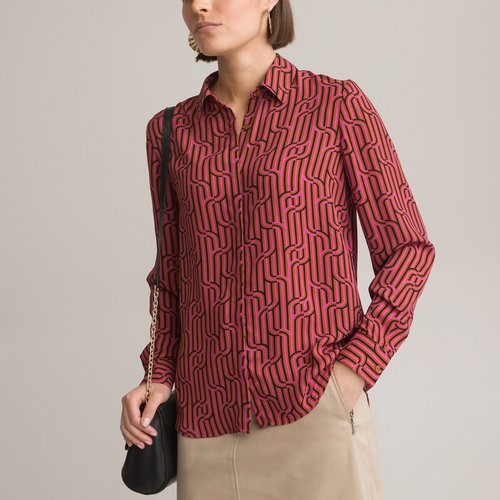 Chemise imprime graphique imprime fond camel Anne Weyburn La Redoute