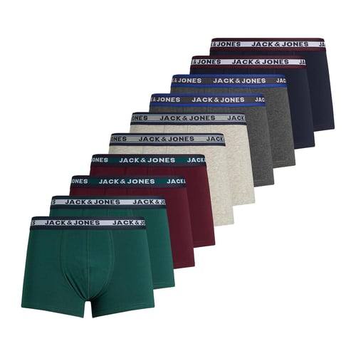 Lot De 10 Boxers Homme JACK & JONES - Jimmy Solid, Coton, Coupe Classique - 5