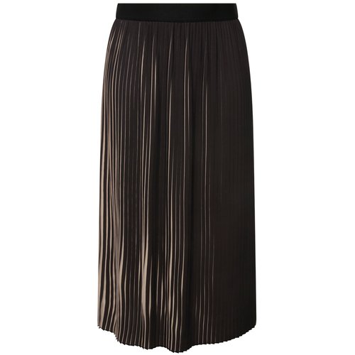 Jupe plissee bicolore taille elastique noir Ulla Popken La Redoute